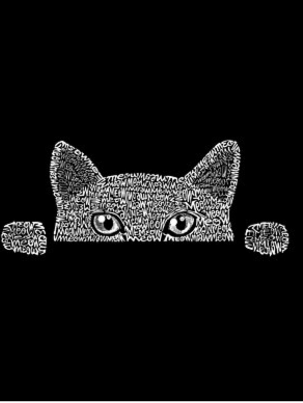 LA Pop Art Peeking Cat "Meow" Graphic T-Shirt, NWT